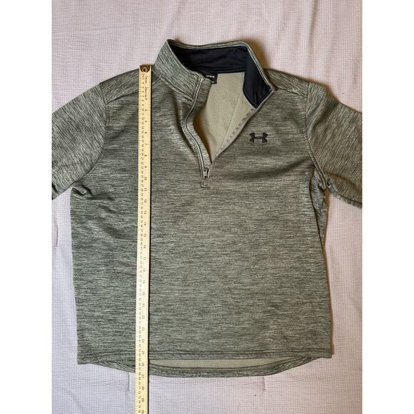 Under Armour Women's Coldgear Loose 1/4 Zip Stretch Top Heather Green Large - Picture 6 of 8